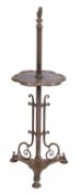 A Victorian gilt brass standard lamp table,