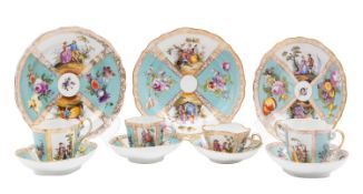 A quantity of late Meissen and Dresden porcelain,