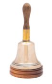 A Victorian bell-metal and turned hardwood handbell,