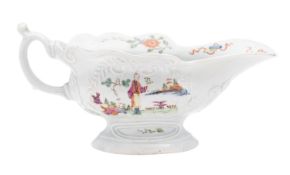 An early First Period Worcester sauceboat,