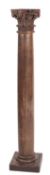 A George III carved oak columnar capital,