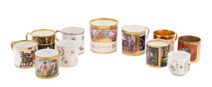 A study collection of 18th/early 19th century Continental coffee cans including a Sèvres can