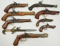 Sammlung Perkussionspistolen - 9 Exemplare.