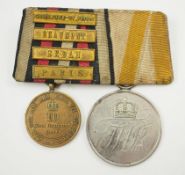 Preussen: Ordenschnalle eines Veteranen des deutsch-französischen Krieges 1870/71.