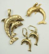 GOLD Delphin Schmuck Ensemble.