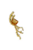 A late 1960s naturalistic 18ct gold and citrine brooch 