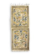 A Pair of small Silk and Pekin Knot Panels, 19th century,