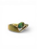Jacqueline Mina: an 18 carat Gold, Citrine and Diamond Ring, signed JM,