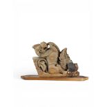 A wooden Lion Wall Bracket, India, 19th century,