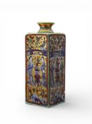A Square Blue and White Bottle with Lange Lijsen, Kangxi