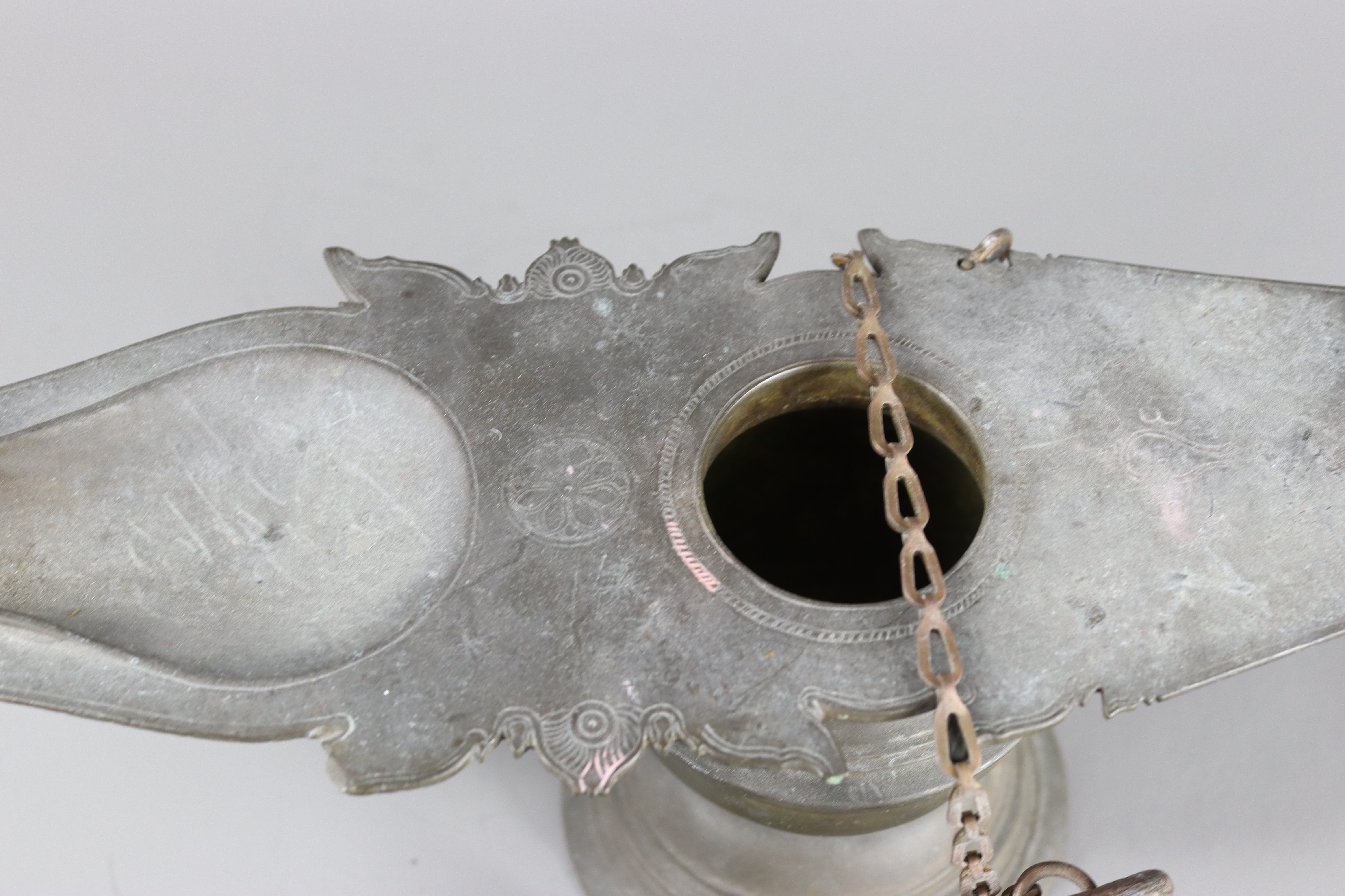 An Indian Bronze Oil Lamp, 18/19th century - Image 7 of 8