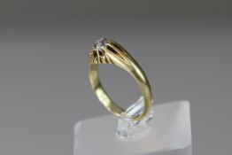 A George IV 18 carat Yellow Gold Claw Mounted Diamond Ring, marked for 1823, 18 carat and Sheffield,