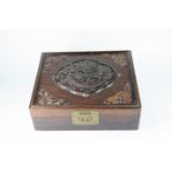 A rectangular Hardwood Dragon Box and Cover, 19th century