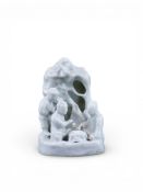 A Dehua miniature Grotto, with two Scholars playing weiqi, Kangxi