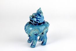 A rare Turquoise Glazed Luduan Incense Burner and Cover, Kangxi