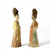 A Pair of Pottery Court Ladies, Tang dynasty