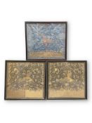 A Pair of Chinese Mandarin Squares, buzi, and another, 19th century,