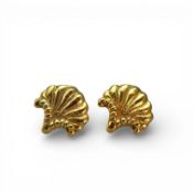 Elizabeth Gage: a Pair of Gold Earrings in the form of Shells, signed EG
