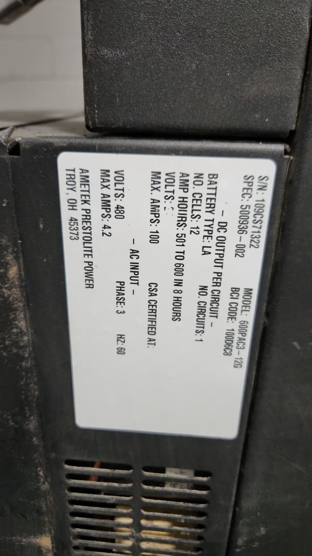Ametek Absolute Power 24 Volt Electric Forklift Battery Charger. - Image 2 of 5