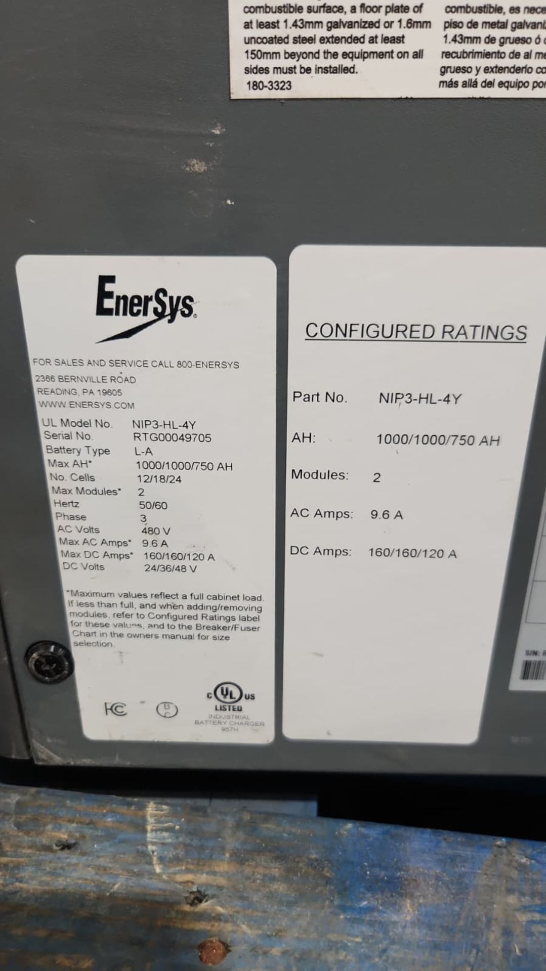 EnerSys Multi 24/36/48 Volt Electric Forklift Battery Charger. - Image 2 of 5