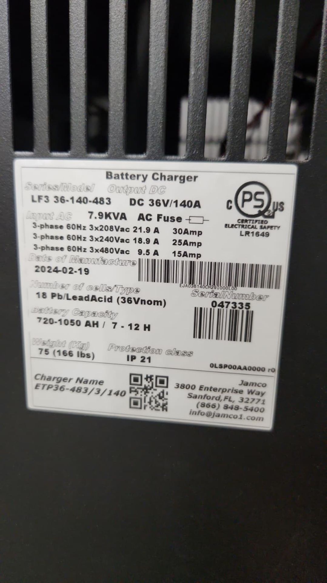 Jamco ETP36-483 36 Volt Electric Forklift Battery Charger. - Image 5 of 5