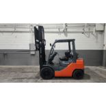 2008 Toyota Model: 8FGU25 5,000Lb Capacity Propane Pneumatic Tire Forklift. Hours: 14,373