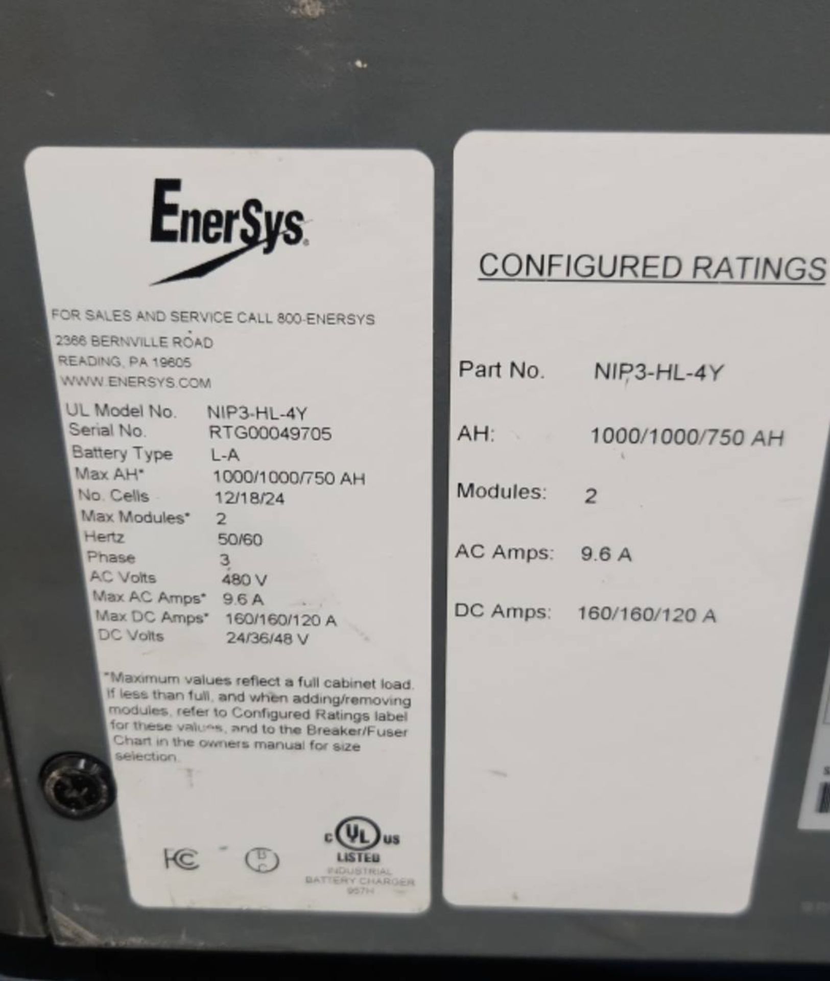 EnerSys Multi 24/36/48 Volt Electric Forklift Battery Charger. - Image 2 of 5