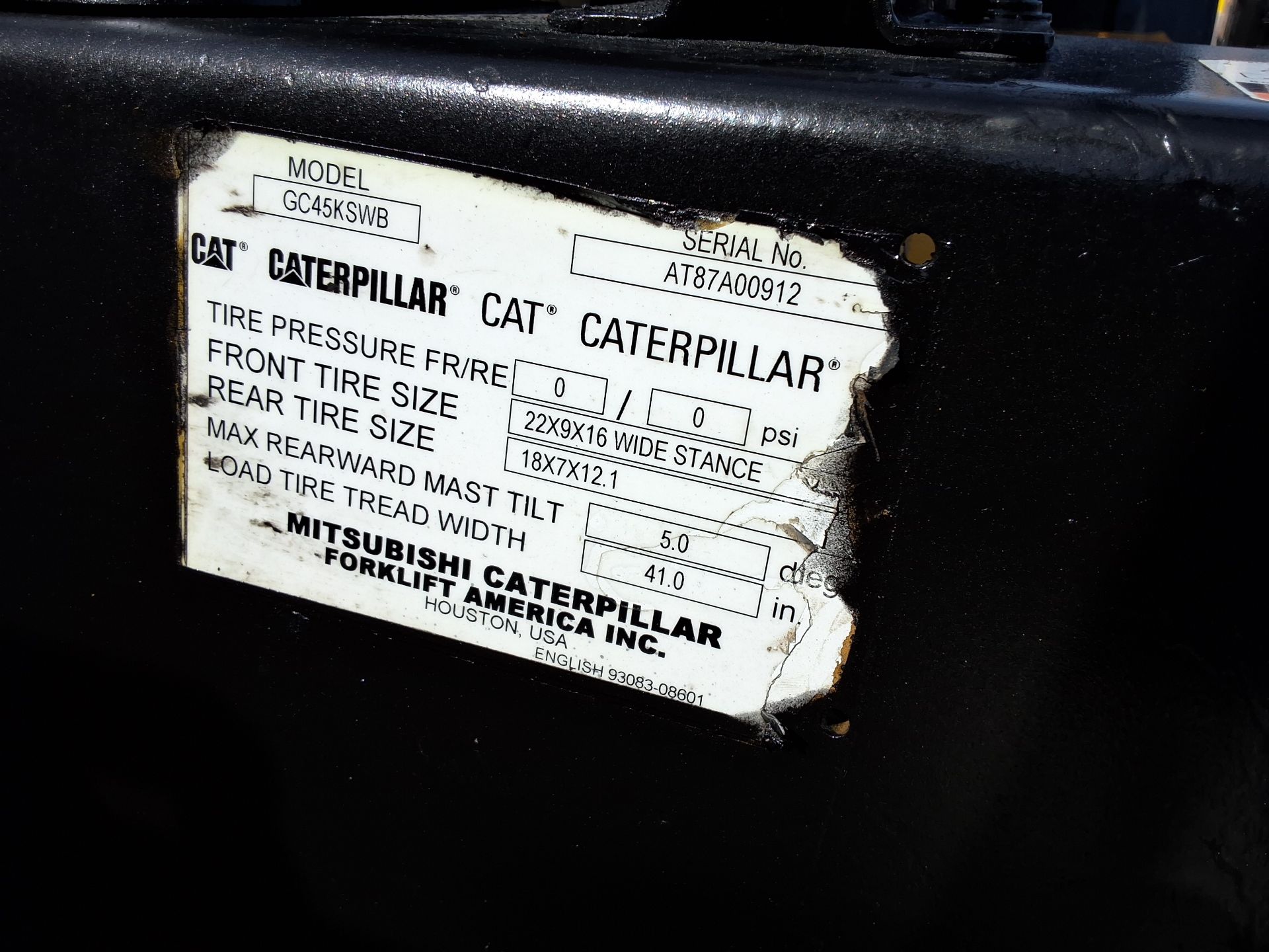 Mitsubishi/CAT Model:GC45,10,000LB Capacity with Forkposition - Image 5 of 6
