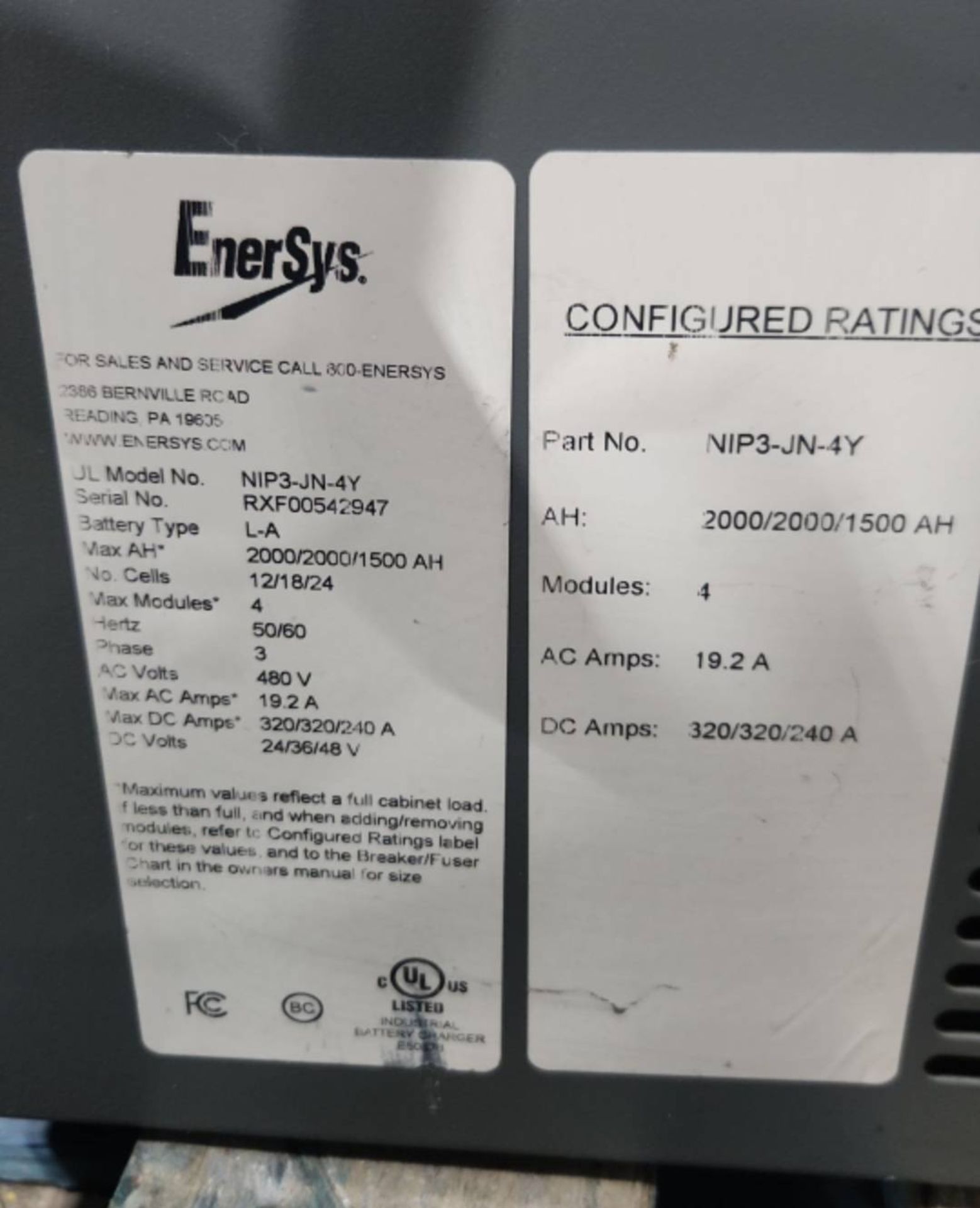 EnerSys Multi 24/36/48 Volt Electric Forklift Battery Charger. - Image 2 of 5
