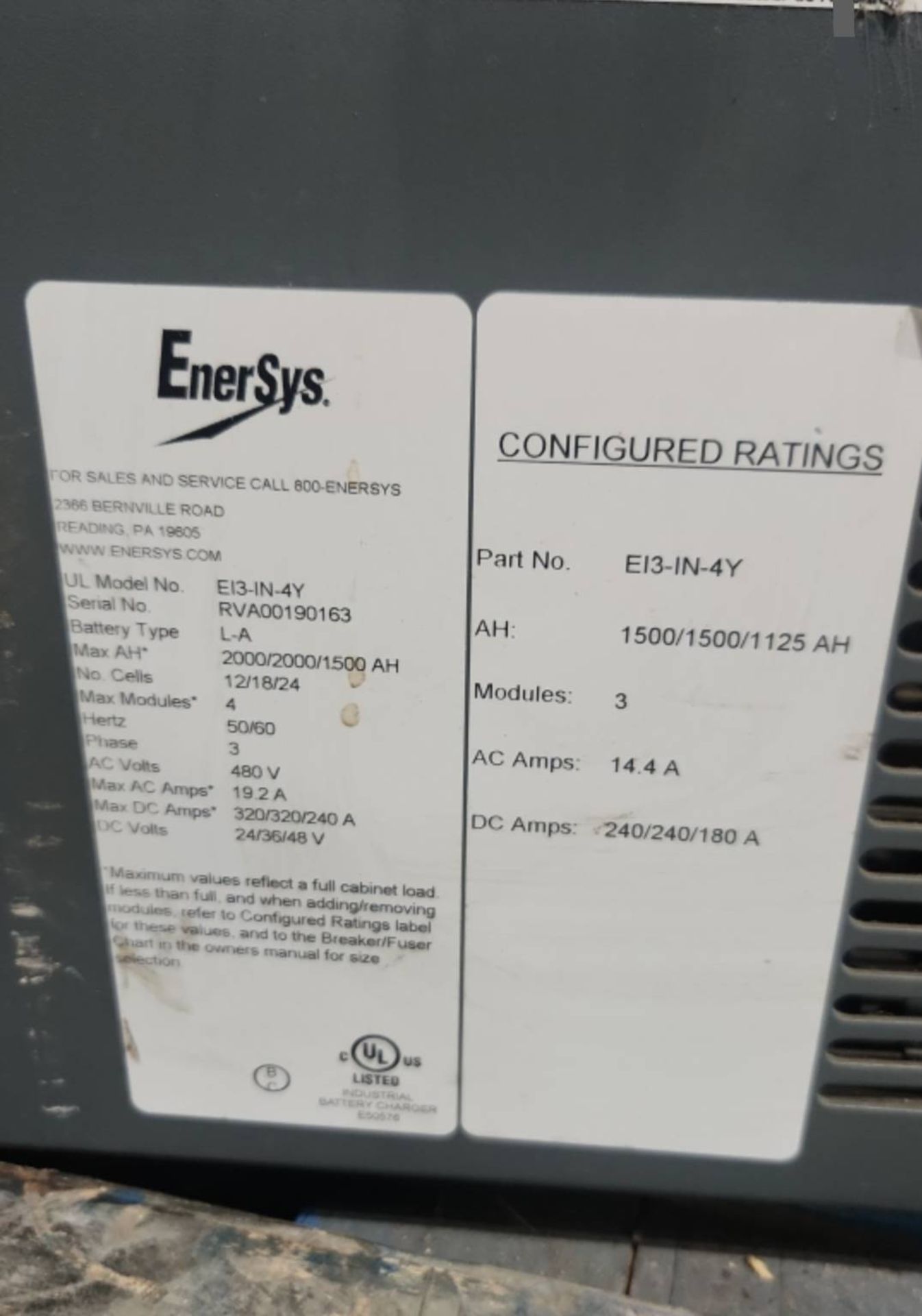 EnerSys Multi 24/36/48 Volt Electric Forklift Battery Charger. - Image 5 of 5