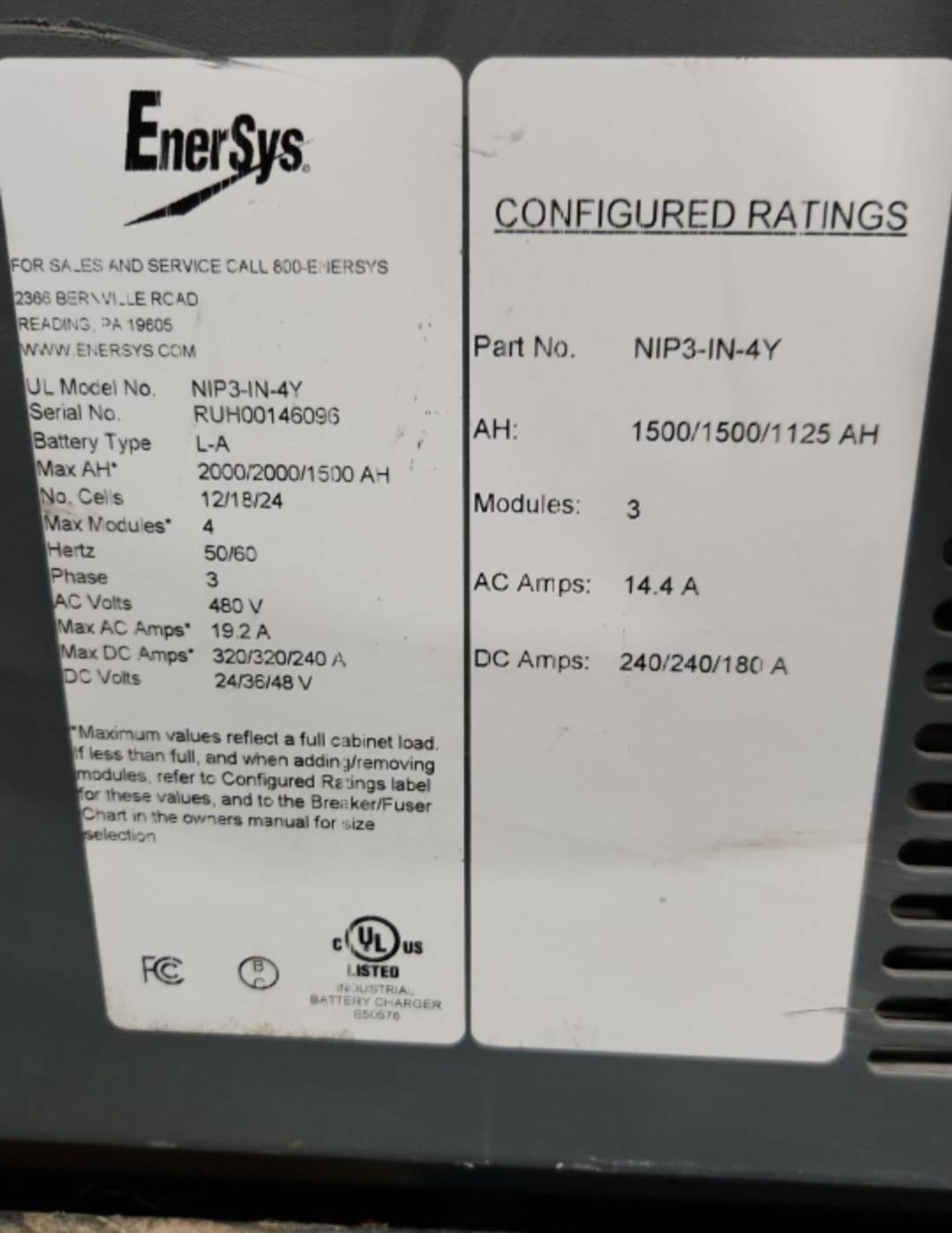 EnerSys Multi 24/36/48 Volt Electric Forklift Battery Charger. - Image 2 of 5