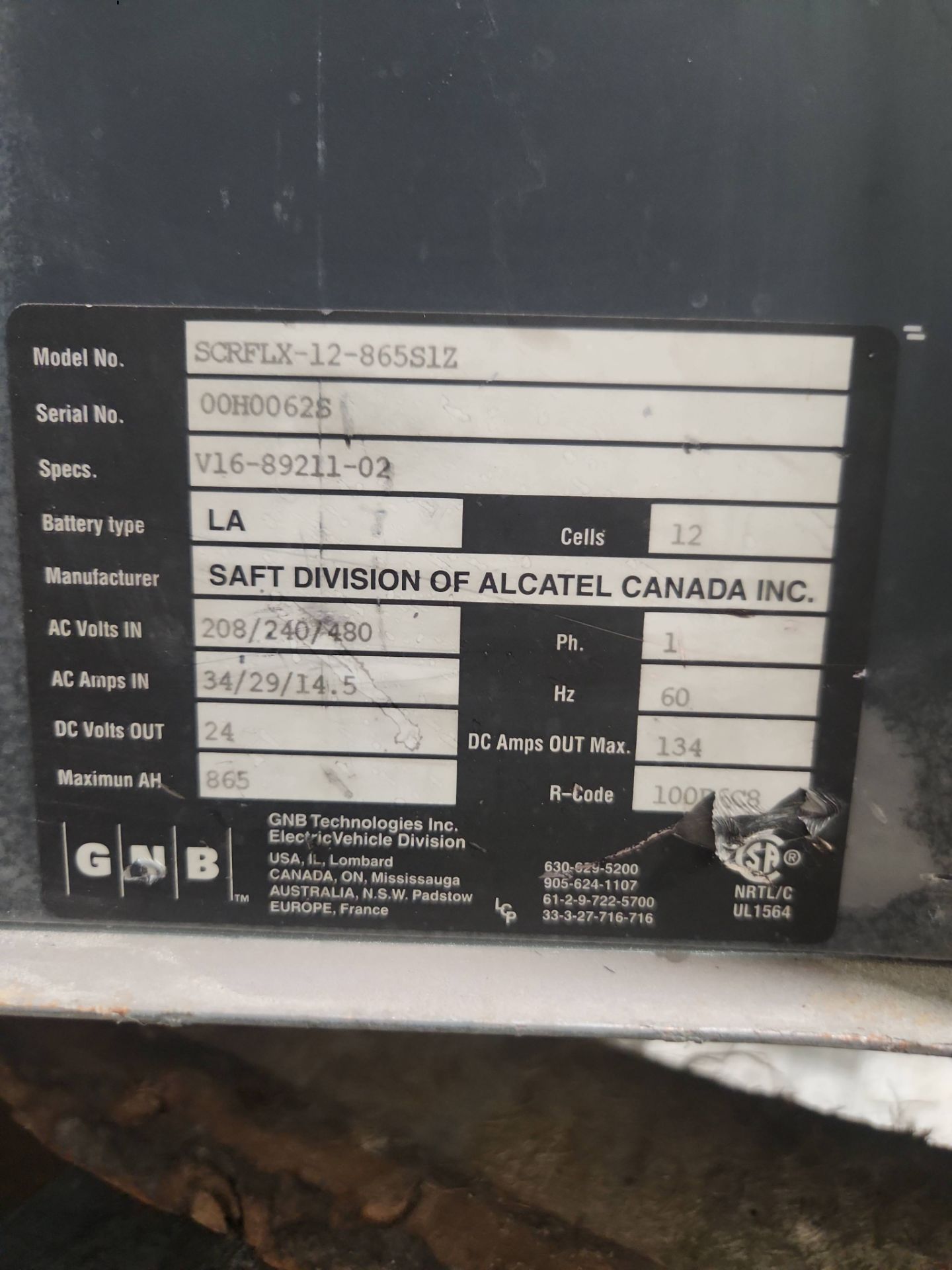 GNB Technologies 24 Volt Electric Forklift Battery Charger. - Image 5 of 5