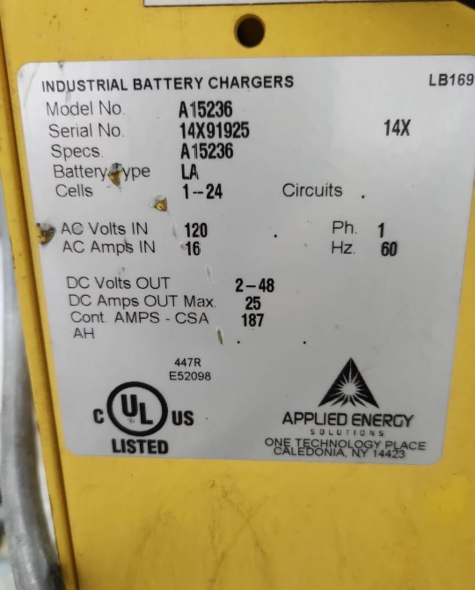 Applied Energry Stable Mate 48 Volt Electric Forklift Battery Charger. - Image 2 of 5