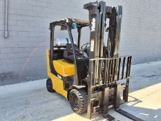 2018 Yale Model GLC080VXN 8,000lb Capacity Cushion Tire LP Powered Forklift.185" Reach, 95" Lowered,