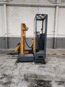 Hubtex Model: VSU 20 4,400lb Capacity Very Narrow Aisle Man-up Turret Truck.
