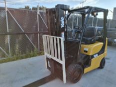 Yale Model GLC050VXN 5,000lb Capacity Cushion Tire LP Powered Forklift.