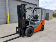 2019 Toyota Model: 8FDU25 5,000lb Capacity Diesel Powered Pneumatic Tire Forklift. Hours: 9,878