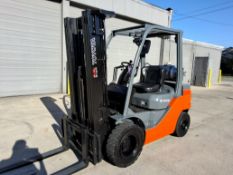 Toyota Model: 8FGU25 5,000lb Capacity Diesel Powered Pneumatic Tire Forklift.
