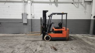 Toyota Model: 5FBE18 3,500lb Capacity Electric Forklift.