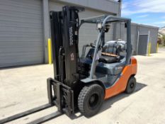 2013 Toyota Model: 8FGCU25 5,000lb Capacity LP Powered Cushion Tire Forklift.