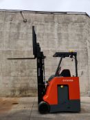 2018 Toyota Model: 8BNCU18 3,500LB Capacity. Stand Up Counterbalance Electric Forklift.