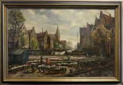 HANS REIFFERSCHEID (1902-1982 Euskirchen), "Blumenmarkt in