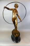 GOTTHILF JAEGER (1871-1933), Bronze, "Weiblicher Akt mit Tanzreif",