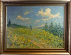 HEINZ KROH (1881 Köln-1972 Dortmund), "Ginsterblüte", Öl/L., u.re.sig.,