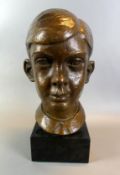 HEINRICH DERICHSWEILER (1897-1972), Junger Mann, Kopf, Bronze,