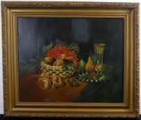 GEORGES HUET (1860-1935), "Früchtestillleben", Öl/L., u. re. sig.,