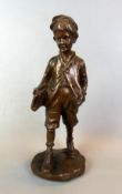 ALPHONSE HENRI NELSON (1854-1919), "Schuljunge", Bronze,