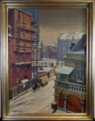 EDUARD SCHLOEMANN (1888-1940), "Stadtansicht im Winter", Öl/L.,