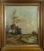 KARL RICHTER (1927-1959), "Schäfer am Teich", Öl/L., u. re. sig.,