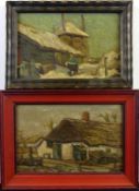 WILLEM FREDERIK BOEKSTAL (1887-1957), 2 Ölgemälde/Holz,